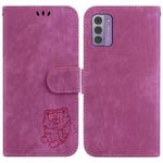For Nokia G42 Little Tiger Embossed Leather Phone Case(Rose Red)