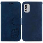 For Nokia G60 Little Tiger Embossed Leather Phone Case(Dark Blue)