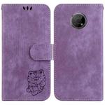 For Nokia G300 Little Tiger Embossed Leather Phone Case(Purple)
