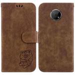 For Nokia G300 Little Tiger Embossed Leather Phone Case(Brown)