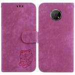 For Nokia G300 Little Tiger Embossed Leather Phone Case(Rose Red)