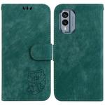 For Nokia X30 Little Tiger Embossed Leather Phone Case(Green)