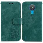 For Nokia 1.4 Little Tiger Embossed Leather Phone Case(Green)