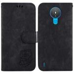 For Nokia 1.4 Little Tiger Embossed Leather Phone Case(Black)