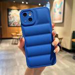 For iPhone 14 Eiderdown Airbag Frosted TPU Phone Case(Blue)