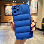 For iPhone 14 Pro Eiderdown Airbag Frosted TPU Phone Case(Blue)