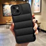 For iPhone 15 Plus Eiderdown Airbag Frosted TPU Phone Case(Black)