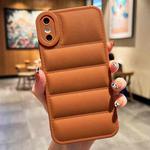 For iPhone XS / X Eiderdown Airbag Frosted TPU Phone Case(Brown)