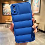 For iPhone XS / X Eiderdown Airbag Frosted TPU Phone Case(Blue)