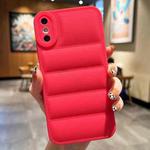 For iPhone XS / X Eiderdown Airbag Frosted TPU Phone Case(Red)