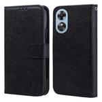 For OPPO A17 Skin Feeling Oil Leather Texture PU + TPU Phone Case(Black)