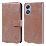 For OPPO A17 Skin Feeling Oil Leather Texture PU + TPU Phone Case(Champagne)