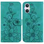 For OPPO A96 5G / Reno7 Z 5G Lily Embossed Leather Phone Case(Green)