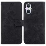 For OPPO A96 5G / Reno7 Z 5G Lily Embossed Leather Phone Case(Black)
