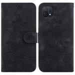 For OPPO A16K Lily Embossed Leather Phone Case(Black)