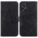 For OPPO A38 4G / A18 Lily Embossed Leather Phone Case(Black)