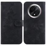 For OPPO A3 Pro 5G Lily Embossed Leather Phone Case(Black)