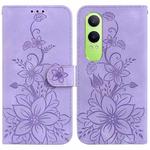 For OPPO K12x Lily Embossed Leather Phone Case(Purple)