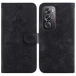 For OPPO Reno12 Pro 5G Global Lily Embossed Leather Phone Case(Black)