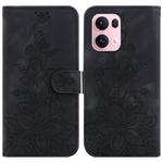 For OPPO Reno13 Pro Global Lily Embossed Leather Phone Case(Black)