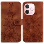 For OPPO A5 Pro 5G Lily Embossed Leather Phone Case(Brown)