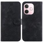 For OPPO A5 Pro 5G Lily Embossed Leather Phone Case(Black)