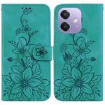 For OPPO A5x 5G / A3 4G / 5G / A3x 4G / 5G Lily Embossed Leather Phone Case(Green)
