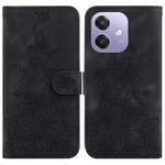 For OPPO A5x 5G / A3 4G / 5G / A3x 4G / 5G Lily Embossed Leather Phone Case(Black)