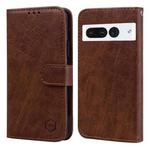 For Google Pixel 7 Pro Skin Feeling Oil Leather Texture PU + TPU Phone Case(Brown)