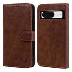 For Google Pixel 8 Skin Feeling Oil Leather Texture PU + TPU Phone Case(Brown)