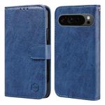 For Google Pixel 9 Pro Skin Feeling Oil Leather Texture PU + TPU Phone Case(Dark Blue)