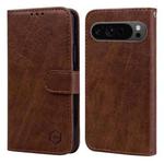 For Google Pixel 9 Pro Skin Feeling Oil Leather Texture PU + TPU Phone Case(Brown)