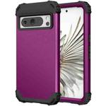 For Google Pixel 8 Pro 3 in 1 Shockproof PC + Silicone Phone Case(Dark Purple+Black)
