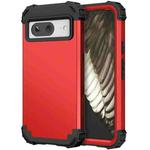 For Google Pixel 8 3 in 1 Shockproof PC + Silicone Phone Case(Red+Black)