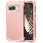 For Google Pixel 8 3 in 1 Shockproof PC + Silicone Phone Case(Rose Gold)