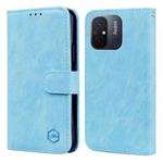 For Xiaomi Redmi 11A / 12C Skin Feeling Oil Leather Texture PU + TPU Phone Case(Light Blue)