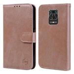 For Xiaomi Redmi Note 9 Pro Skin Feeling Oil Leather Texture PU + TPU Phone Case(Champagne)