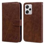 For Xiaomi Redmi Note 12 Pro+ 5G Skin Feeling Oil Leather Texture PU + TPU Phone Case(Brown)