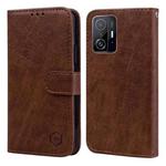 For Xiaomi 11T Pro Skin Feeling Oil Leather Texture PU + TPU Phone Case(Brown)