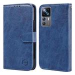 For Xiaomi 12T Pro Skin Feeling Oil Leather Texture PU + TPU Phone Case(Dark Blue)