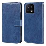 For Xiaomi 13 Skin Feeling Oil Leather Texture PU + TPU Phone Case(Dark Blue)