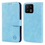 For Xiaomi 13 Skin Feeling Oil Leather Texture PU + TPU Phone Case(Light Blue)