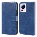 For Xiaomi 13 Lite Skin Feeling Oil Leather Texture PU + TPU Phone Case(Dark Blue)