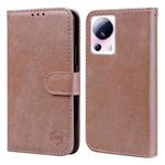 For Xiaomi 13 Lite Skin Feeling Oil Leather Texture PU + TPU Phone Case(Champagne)