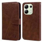 For Xiaomi Redmi Note 13 4G Skin Feeling Oil Leather Texture PU + TPU Phone Case(Brown)