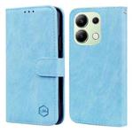 For Xiaomi Redmi Note 13 4G Skin Feeling Oil Leather Texture PU + TPU Phone Case(Light Blue)