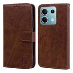 For Xiaomi Redmi Note 13 5G Skin Feeling Oil Leather Texture PU + TPU Phone Case(Brown)