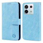 For Xiaomi Redmi Note 13 Pro 5G Skin Feeling Oil Leather Texture PU + TPU Phone Case(Light Blue)