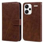 For Xiaomi Redmi Note 13 Pro+ Skin Feeling Oil Leather Texture PU + TPU Phone Case(Brown)