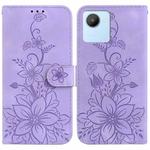 For Realme C30 / C30s / Narzo 50i Lily Embossed Leather Phone Case(Purple)